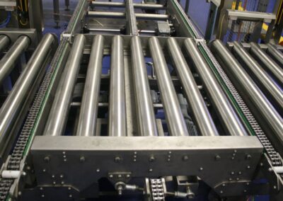 Rvs rollenbanen en haakse overzetter