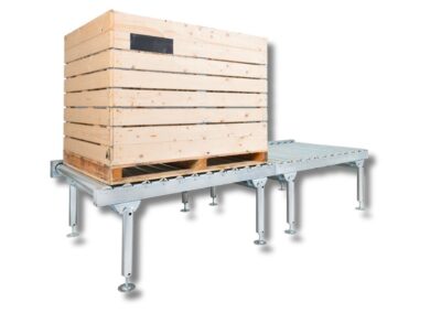 RVS rollenbaan voor kisten